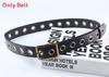 Casual Pu Belt For Men And Women With Rivet Decor For Denim Jeans Fashion Accessory