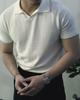 Men's Trendy Korean-Style Solid Color Knitted Polo Shirt