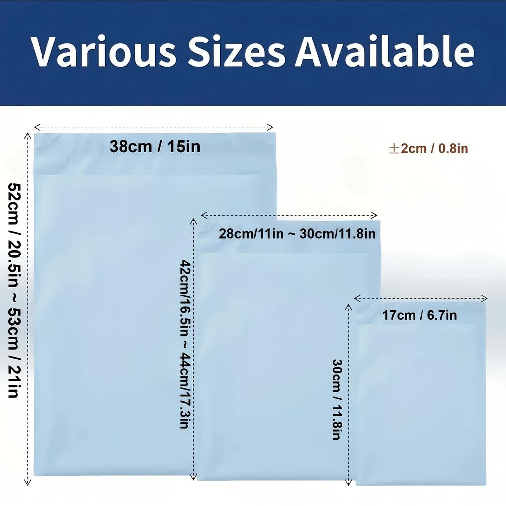 100PCS Sky Blue Thickened Courier Bags Self Adhesive Shipping Bags Logistics Polyethylene Messenger Envelope Bags