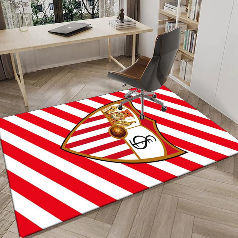 Sevilla Fc Crest Design Area Rug for Office, Chair Rug, Decorative Carpet Livingroom Mat, Large Size Fan gifts Christmas gifts