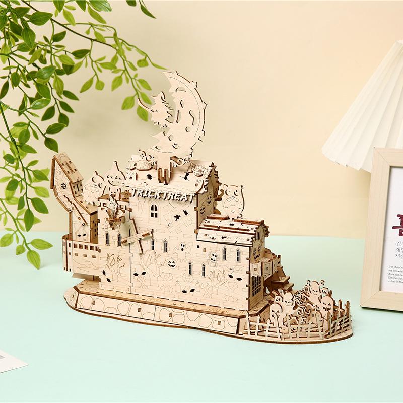 Haunted House Wooden Jigsaw Puzzles - Educational Toys for Kids