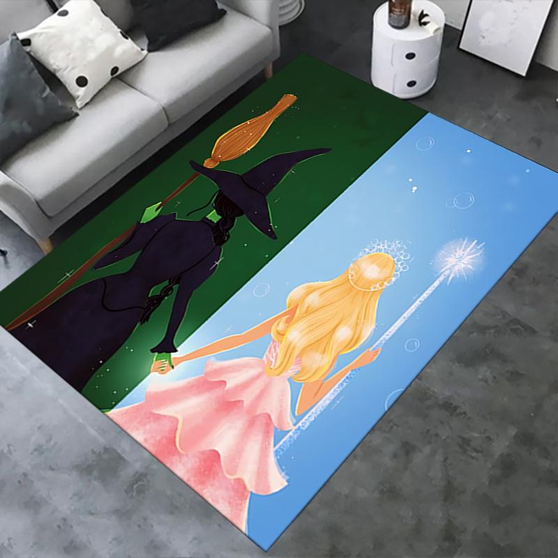 Wicked,Princess Pattern Polyester Office Carpet Chair Mats, Home Decor Dormitory Floor Protector Wit