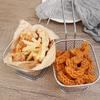 French Fries Basket Stainless Steel Fry Serving Baskets Mini Square Chicken Wings Holder Restaurant Cafe Table Food Serving