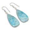 Natural Neon Blue Apatite Gemstone 925 Sterling Silver Earring 1.97" AE-11459