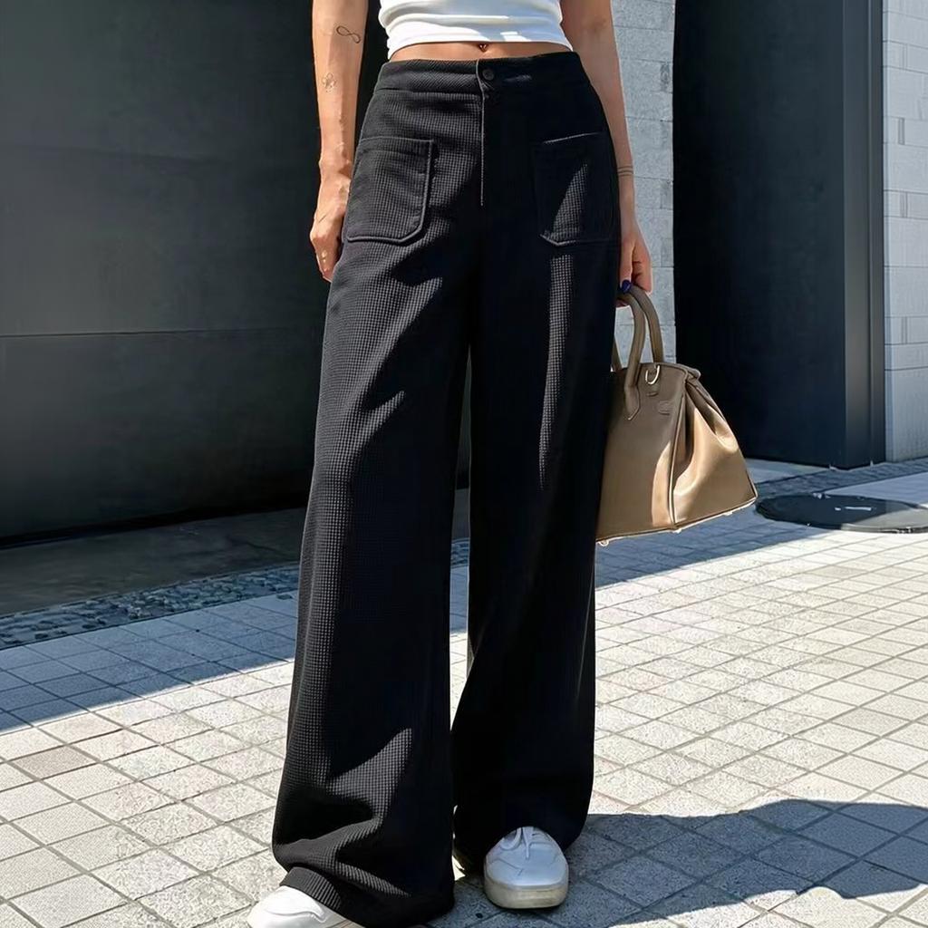 Women's Casual Loose Fit Knit Wide Leg Pants, Multi-Color Trousers for Everyday Wear
