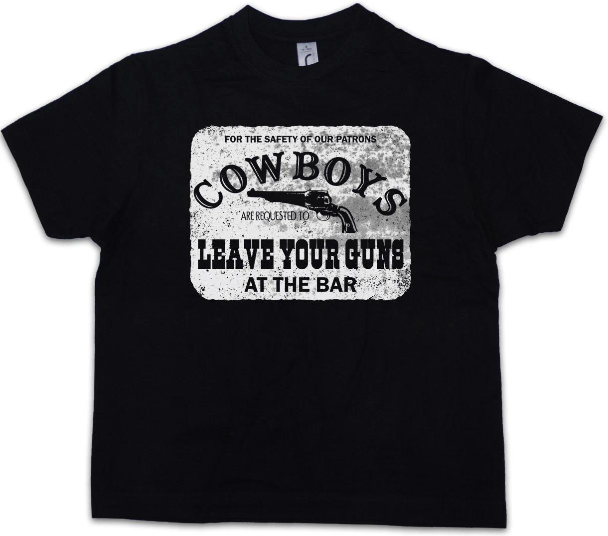 COWBOYS SAFETY SIGN Kids Boys kids boys T-Shirt Cowgirl USA US Western Country Fun 110