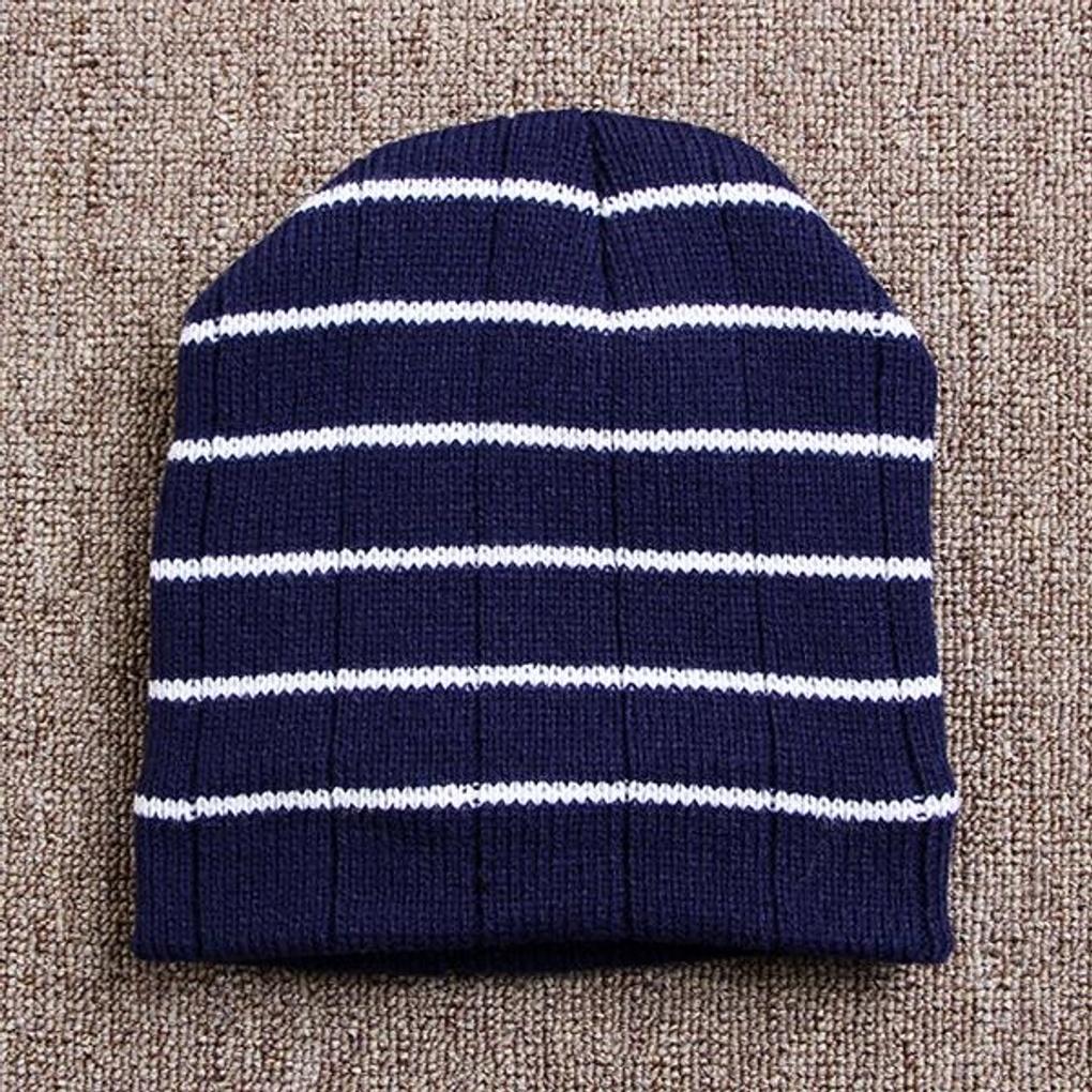 Winter Gestreifte Mütze/Gestrickte Fleecegefütterte Mütze