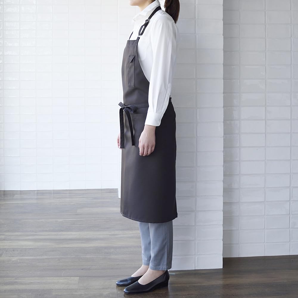 CT2362 Bib Apron 8 Charcoal Gray Free [Seven Uniform] CT2362-8