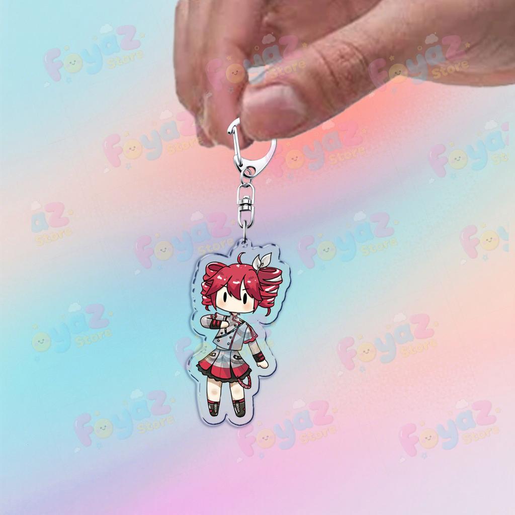 Cute Anime Girl Kasane Teto Keychain Accessories Bag Kawaii Manga Key Ring Chains Jewelry Fans Friends Birthday Gifts