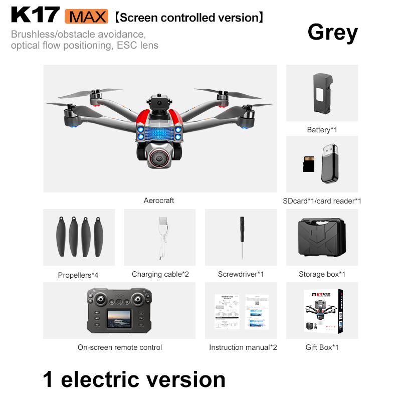 2025 K17 Max Drone Screen Version 4K HD Camera Brushless Obstacle Avoidance Aerial Photography Foldable Quadcopter Dron RC TOY