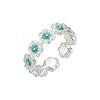 Anello Fiorito Regolabile Donna Fresco Gradiente Olio Gocciolante Floreale Banda Aperta Dolce Minimalista Dito