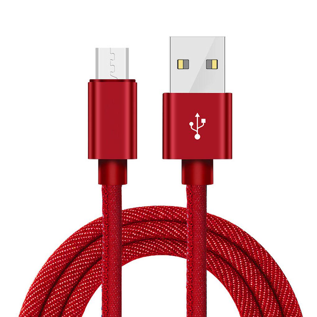 Denim Fast Charge Data Cable USB Power Cord Suitable Fits Android Type-C