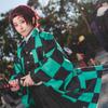 Anime Dämon Slayer Kamado Tanjirou Cosplay Kostüm Kimetsu No Yaiba Cartoon Kostüm Sutis Perücken Halloween Für Kinder Erwachsene CosParty