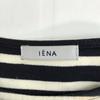 Made in Japan IENA Three-Quarter Sleeve Cotton Dress L Women Knee-Length Black/White Stripes(USED)
