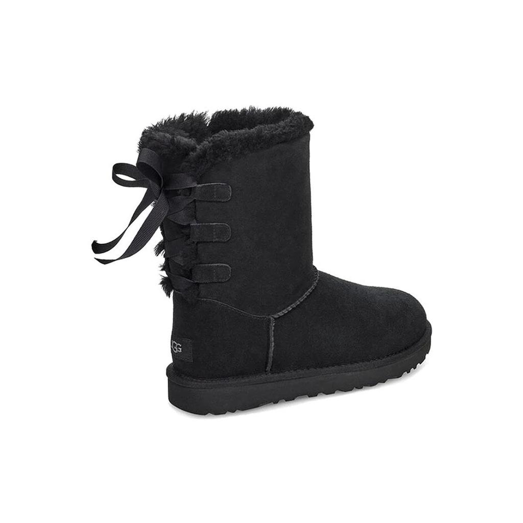 UGG Short Bow Stiefel Fleece Lined Black Women's 1110706-BLK
