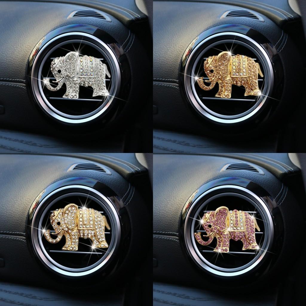 Requintado Ambientador de Clipe para Saída de Ar de Carro de Elefante Decoração de Strass Fragrância Floral Amadeirada
