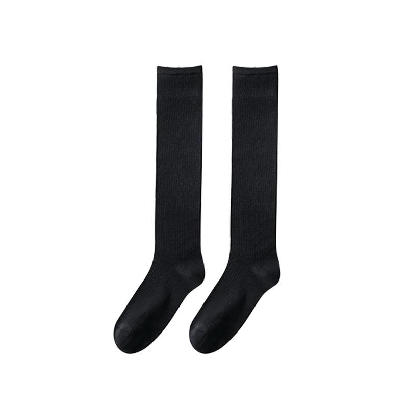 

Fall Anti-slip Pressure Stockings for Women in Black, Simple Design, Suitable for Schoolwear, Fashionable Socks 1 pair чёрный