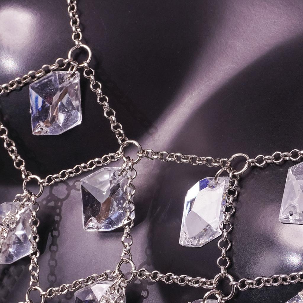 Popular Body Chain Tassels Gemstone Bikini Bra Chains Chest Chain Bra Lustrous Body Jewelry for Female Night Club Suit