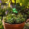 Colorful Frog Ornaments for Potted Plants Garden Stakes, Waterproof Resin Miniature Ornaments, Cute Figurines, Succulents Creative Landscape Figurines