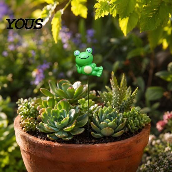Colorful Frog Ornaments for Potted Plants Garden Stakes, Waterproof Resin Miniature Ornaments, Cute Figurines, Succulents Creative Landscape Figurines