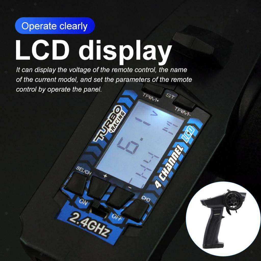 91803G-C 2.4G 4CH VT System LCD Display Radio Transmitter Remote Controller W/Receiver For Turbo P32 Racing 91803G RC Car Boat
