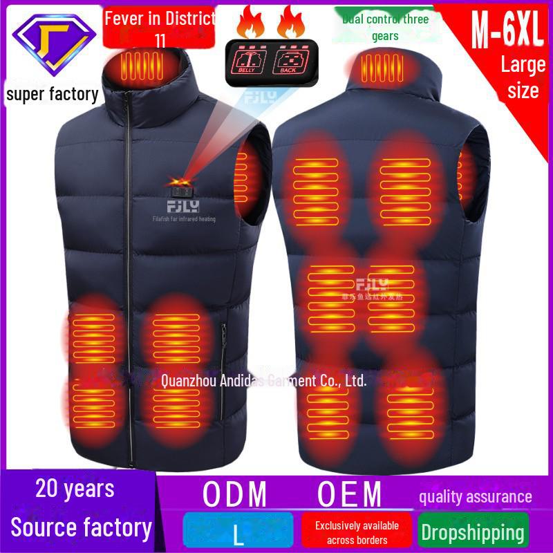 Unisex Smart Heating Vest with Full-Body Constant Temperature, Four-Control, 21-Zone Heating