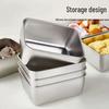 Stainless Steel Food Grade Storage Container with Lid – Multi-Purpose Square Tray for Picnic, Fruit, and Refrigerator Use