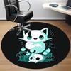 1pc Ghost Cat Office Round Area Rug, Indoor Mat Suitable For Office, Under Office Chairs Bedroom Living Room Home Decor, Room Deco