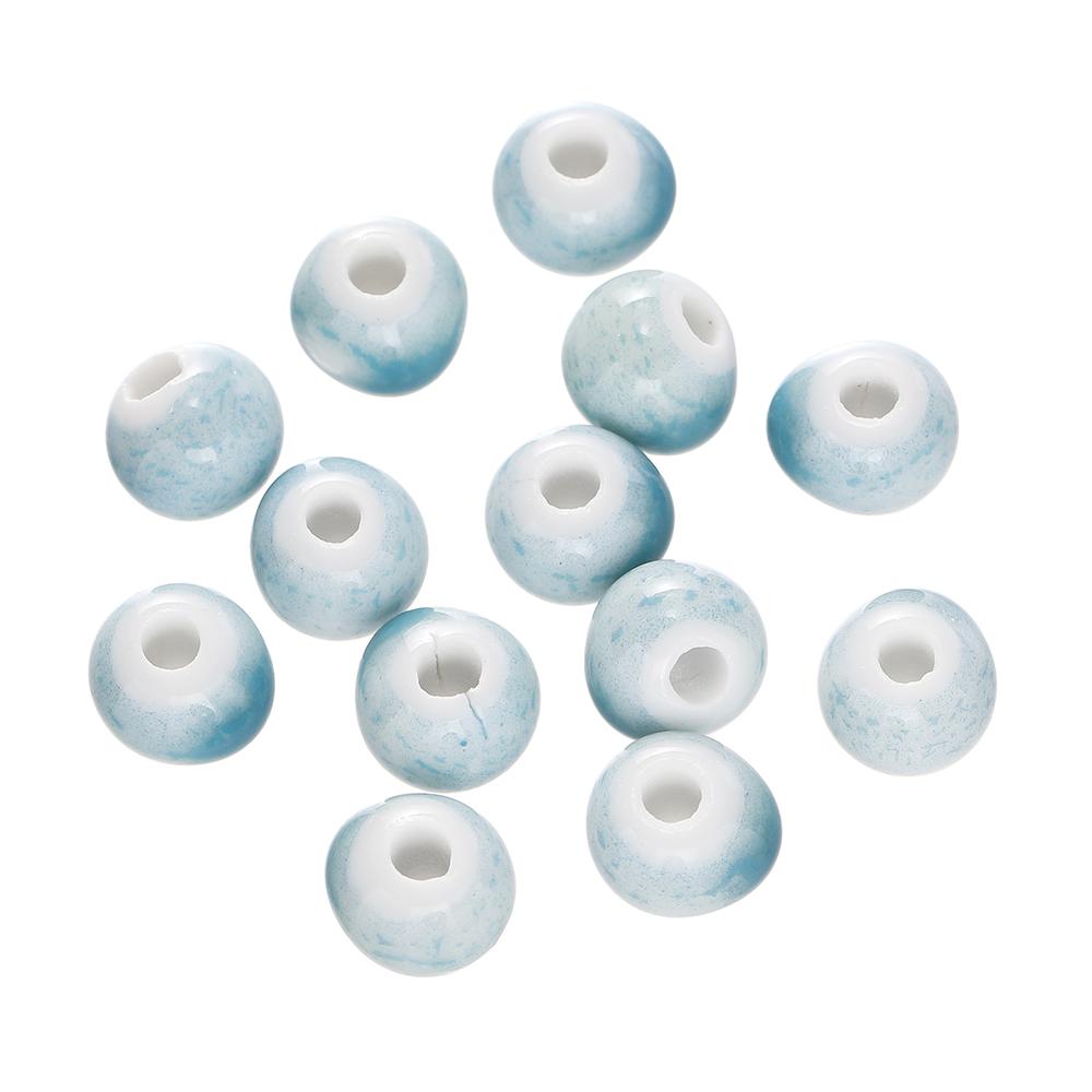 50pcs/Lot 6/8/10mm Classic Ceramic Beads Spacer Loose Round for Necklace Bracelet Earrings Jewelry Making Accessories