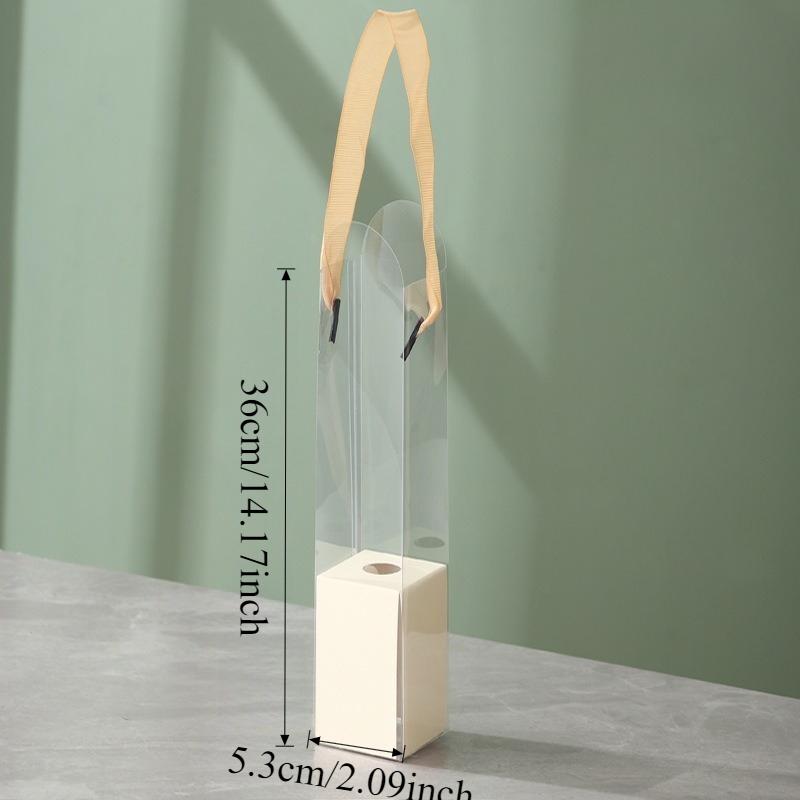 5er-Set Tragbare Klare Plastik-Blumenkästen Transparente Handheld-Rosen-Geschenkbox für Blumenstraußverpackung Kleine Florale DIY-Hülle Taschen