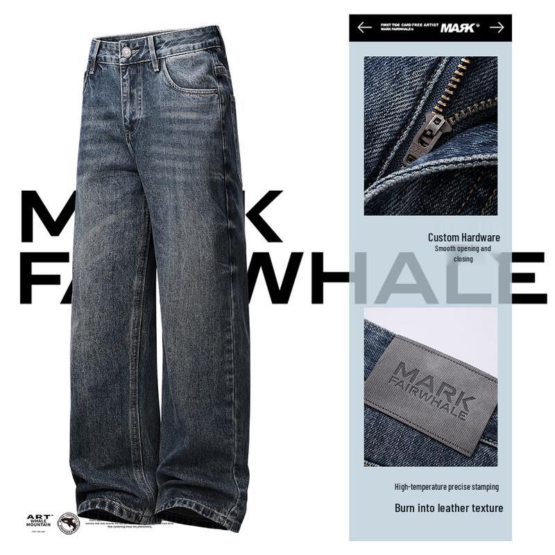 MARK FAIRWHALE Men s Loose Straight Washed Jeans 30