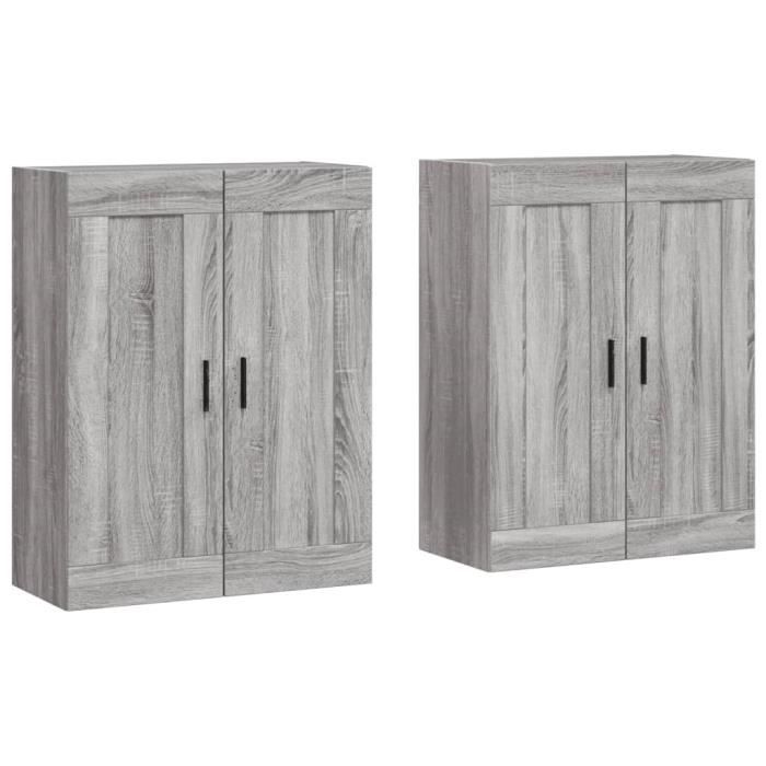 VidaXL Armoires murales 2 pcs sonoma gris bois d'ingénierie 3198039