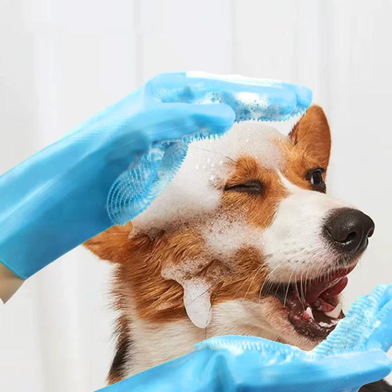 

Reusable Silicone Scrub Gloves - Waterproof Non-Slip for Dishwashing, Pet Grooming & Body Massage United States