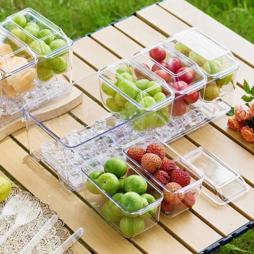Transparent Fruit Snack Container Detachable Condiment Box Multifunction Seasoning Case  Party