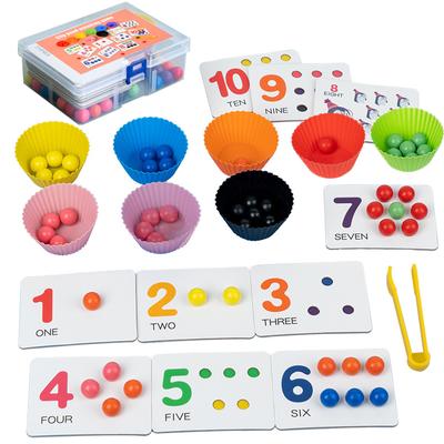 Kid Clip Beads Color Sorting Toys Montessori Counting Game Fine Motor Training Number Learning Children Education Matching Toys