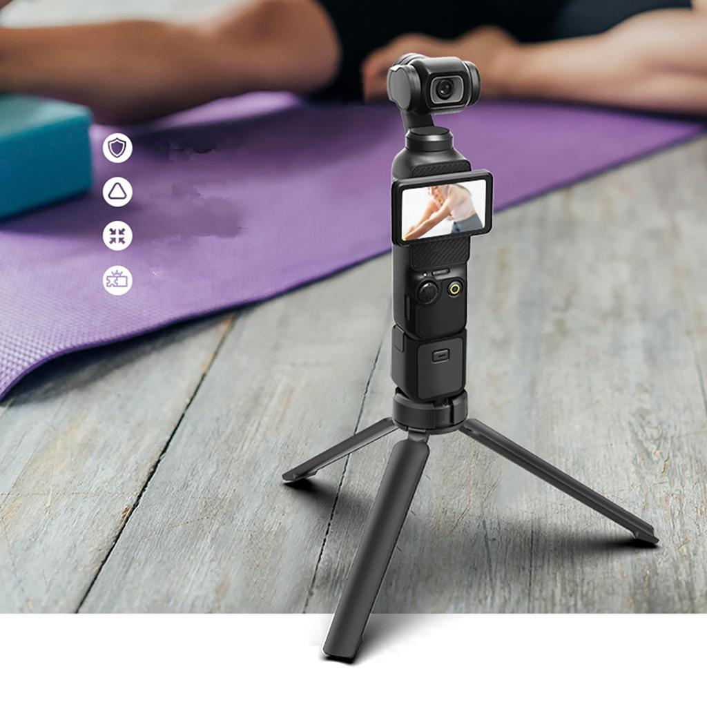 Aluminum Alloy Mini Tripod Gimbal Portable Camera Stand Desktop Bracket Mount Compatible for Action Cameras Digital Cameras 4/3"
