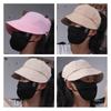 Foldable Sunshade Empty Top Hat Solid Color Mask Hanging Suncreen Peaked Cap Bucket Hat Sun Hat Ponytail Cap Beach
