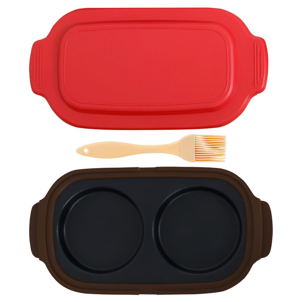 Microwave Egg Cooker 2 Cavity Silicone Microwavable Egg Poacher and Fryer for Breakfast Sandwiches Dishwasher Safe 2 Cavity