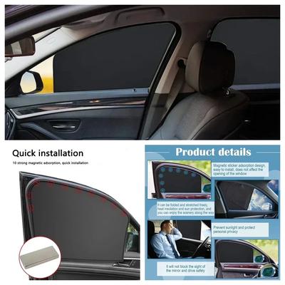 Magnetischer Sonnenschutz für Autofenster, Sommer-UV-Schutz, Netzvorhang für Seiten-, Vorder- und Heckscheibe, Schutzabdeckung, Autozubehör