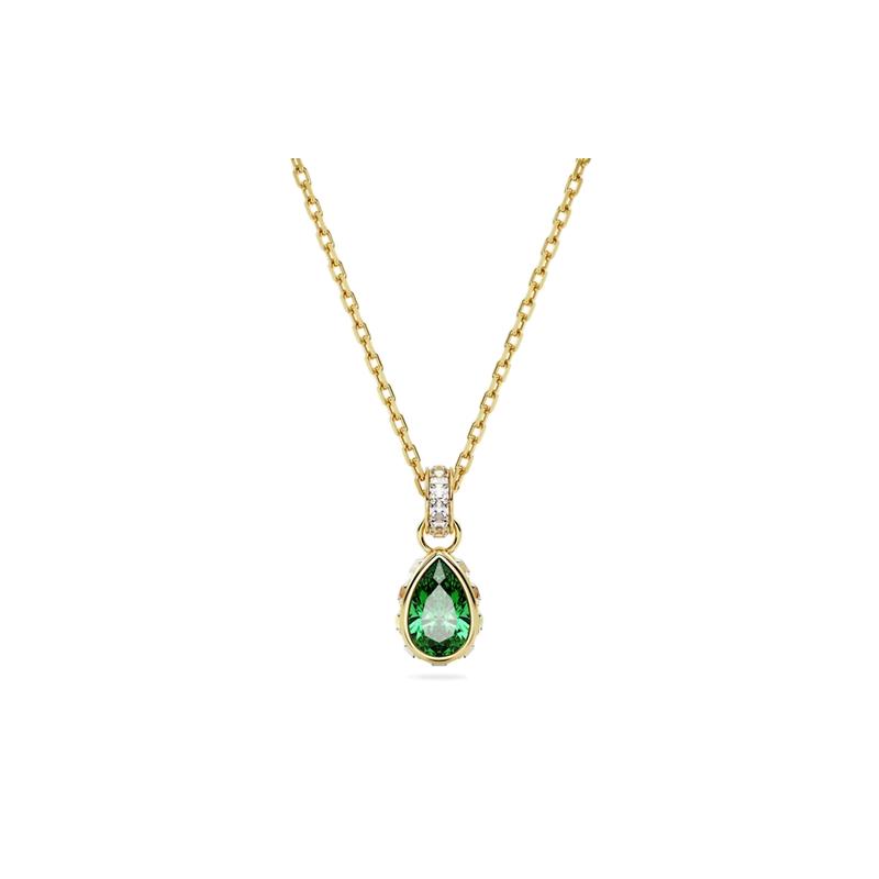 Swarovski Chroma Pendant Pear Cut Gold Tone Synthetic Cubic Zirconia Pendant Women s Green 5648751