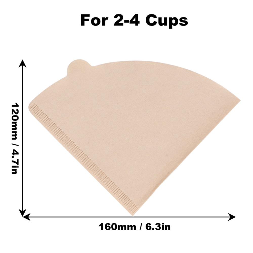 100 Pcs Set Unbleached Coffee Filter Cone No Chemical Coffee Drip Paper Coffee Brewing