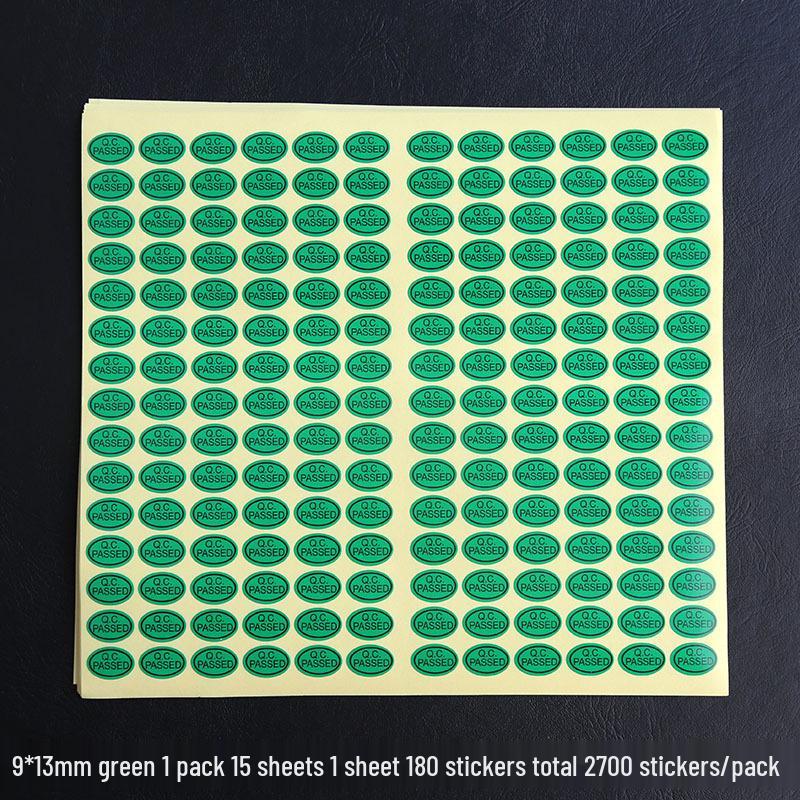 Štítek kontroly s lepicí vrstvou - Samolepka zajištění kvality - QC PASSED