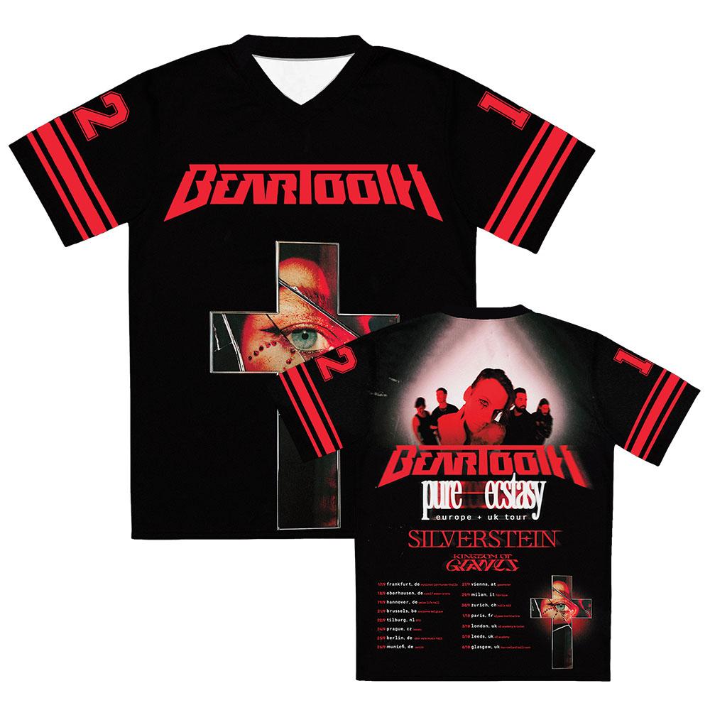Beartooth Pure World Tour 2026 T-Shirt Kurzarm Locker Herren T-Shirts Sommer V-Ausschnitt Unisex Streetwear Hip Hop Grafik-T-Shirts XS