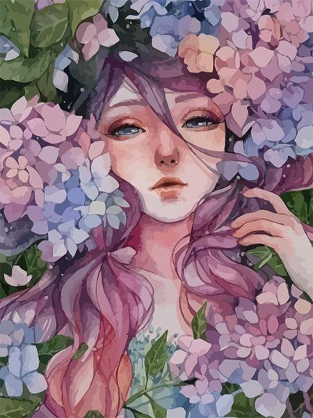 Diy 5d Full Diamond Embroidery Cartoon Square Round Diamond Painting Flower Feast Girl Mosaic Furniture Decoration Hobby Gift