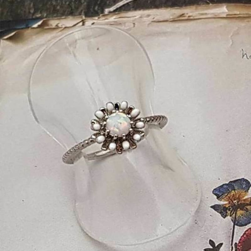 Ollia Natural Opal Daisy Garden Ring