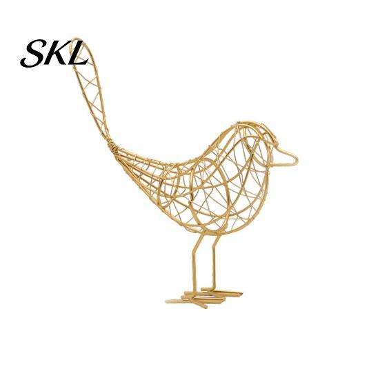 Handcrafted Iron Bird Figurine Wire Figurine, Minimalist Hollow Metal Sculpture, Stable Desk Accessory Rustproof Tabletop Decor for Bookshelf,