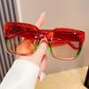 1 Stück Unisex übergroße quadratische Sonnenbrille - Lebhaftes mehrfarbiges Y2K-Neuheitsaccessoire im retro-rechteckigen Stil für Damen und Herren