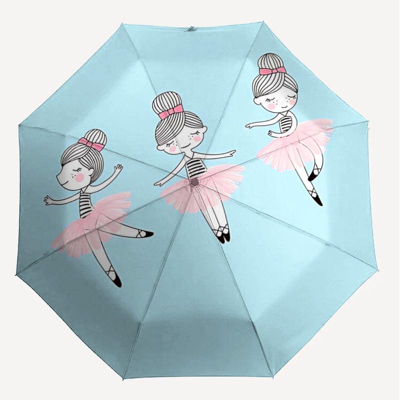 1PC Ballerina Ballet Umbrella-8-Rib Reinforced Portable Folding Travel Suitable for All Seasons Outdoor Daily Use-G407
