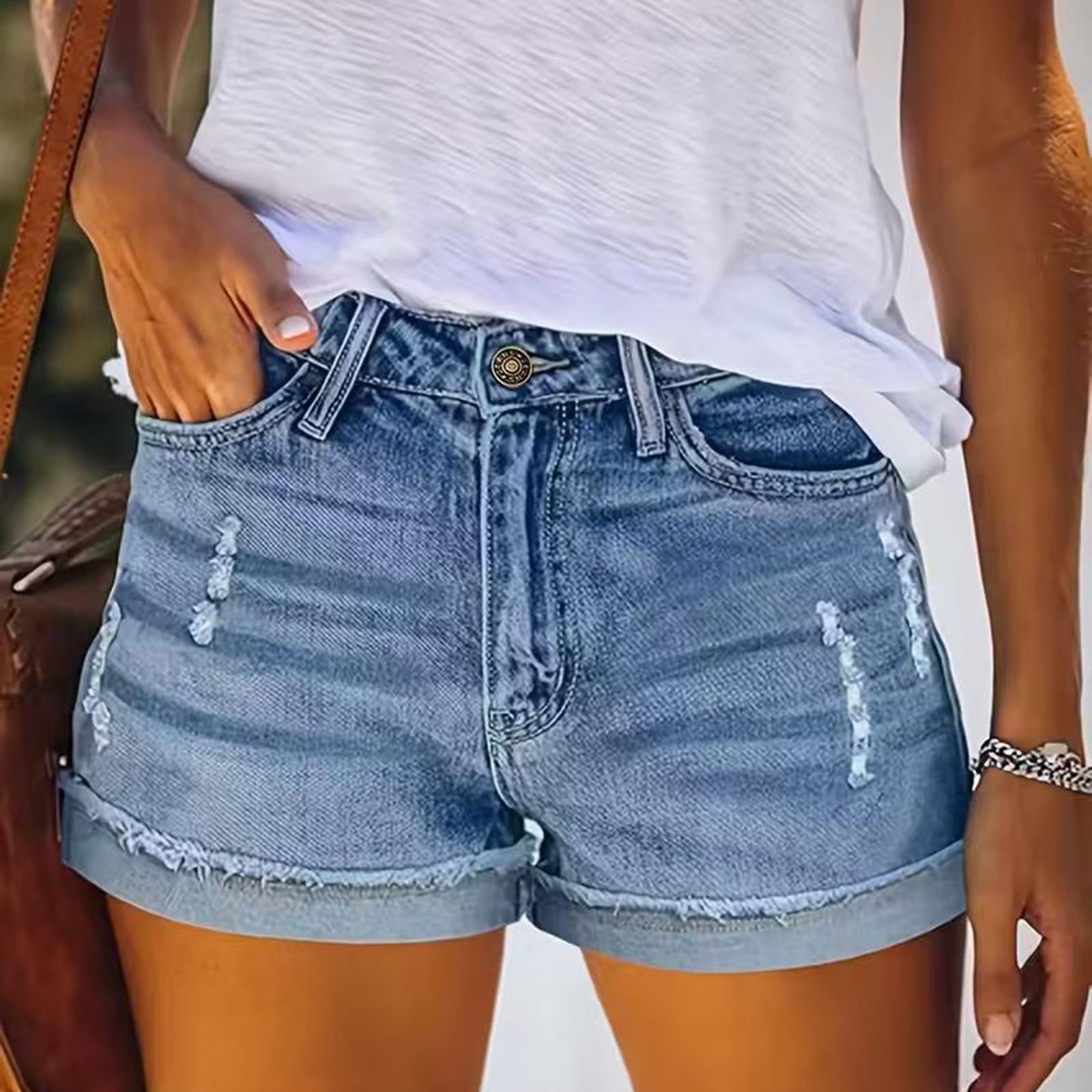 Женские мешковатые джинсовые шорты с широкими штанинами Повседневные джинсовые шорты L