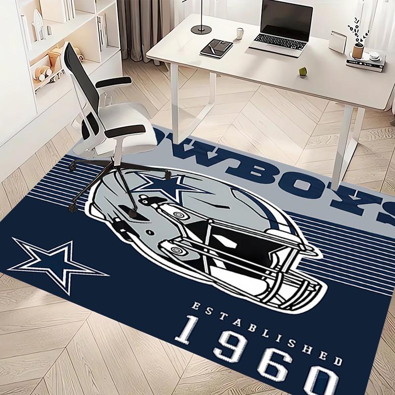 1pc Dallas Cowboys Print Area Rug - Soft, Washable Non-Slip Indoor Mat, Living Room, Home Office Decorative Rug,Office Decorative
